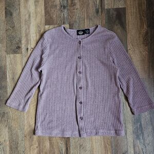 Vintage Dockers Women’s Cardigan 3/4 Sleeve Medium Polyester & Cotton Blend
